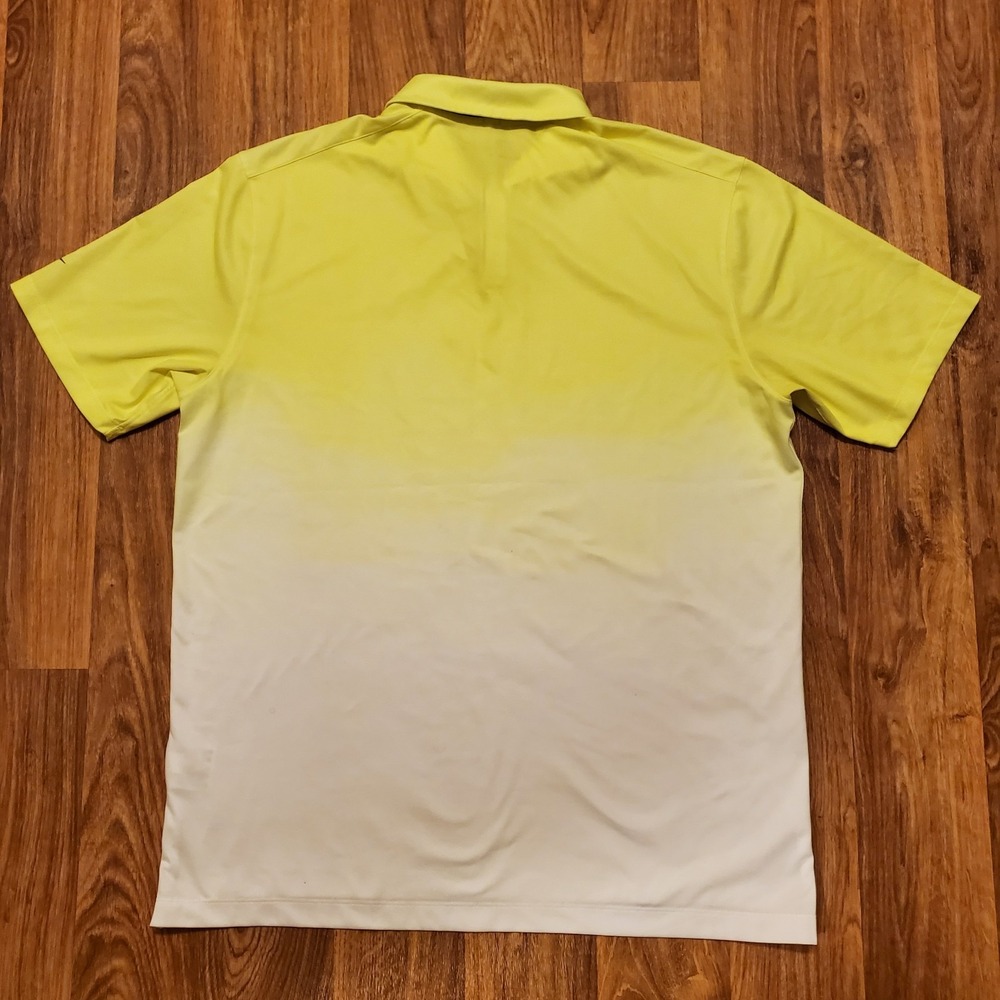 Nike Golf Shirt‎ Adult Large Yellow Dri Fit Tour Performance 2 Tone Polo - Picture 3 of 7